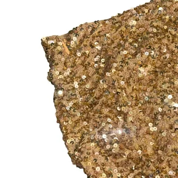NWT women’s RETROFETE gold sequin CELESTIA mini SKIRT size medium - Picture 7 of 10